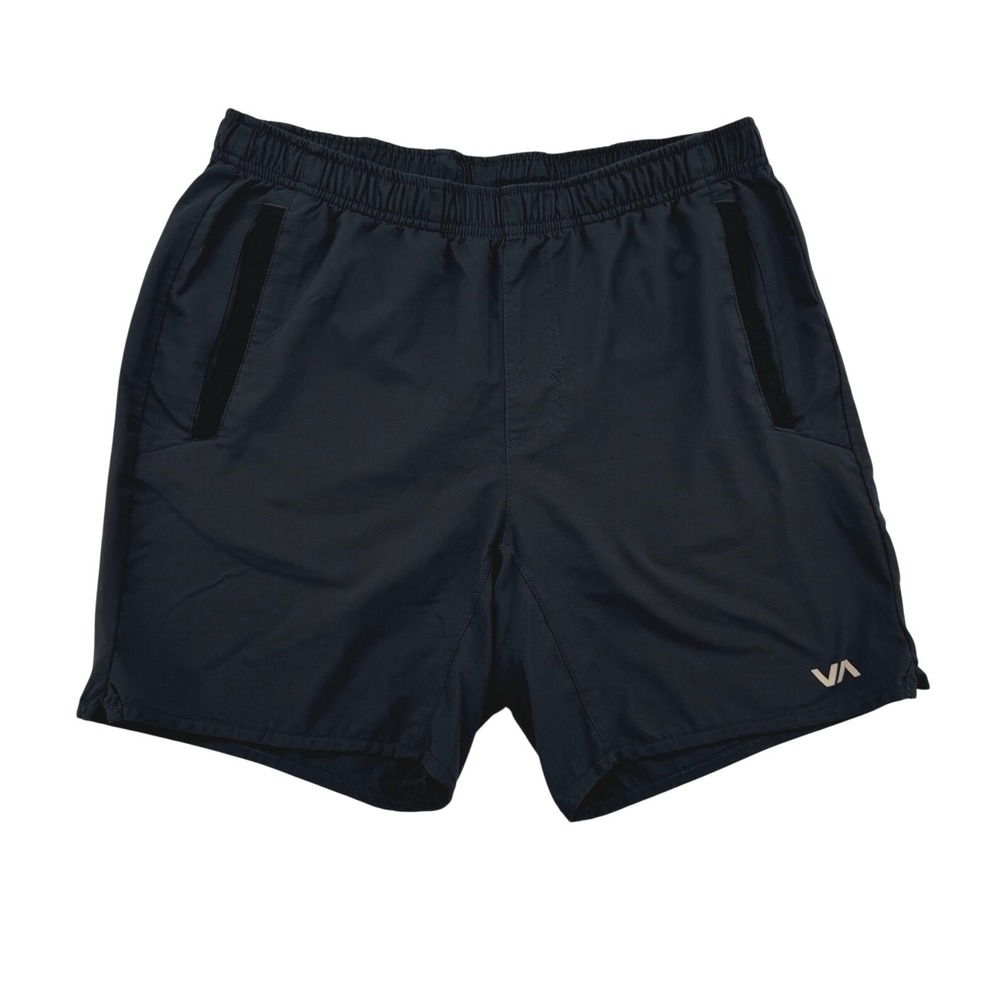 RVCA Sport Shorts Mens Medium Black Good VA Logo Activewear VL204YGR